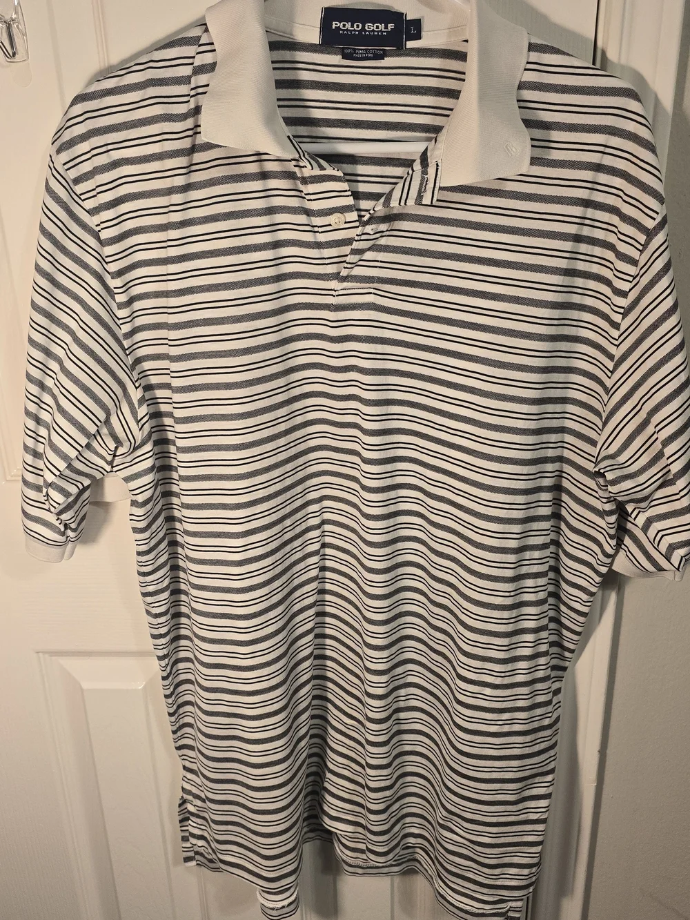 Vintage Polo Golf Ralph Lauren Shirt Mens L Large Striped Short Sleeve Polo